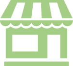 Green Retail Building Icon